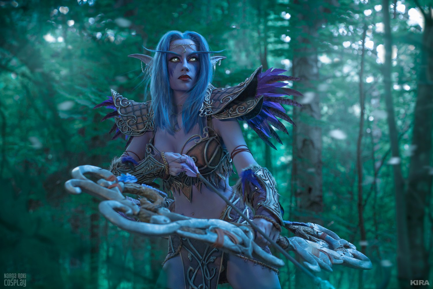 Косплей на ночных эльфов из World of Warcraft